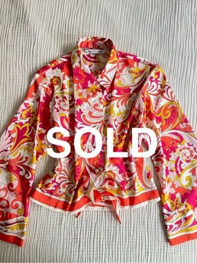 Zara Multicolor Patterned Silk-blend Shirt